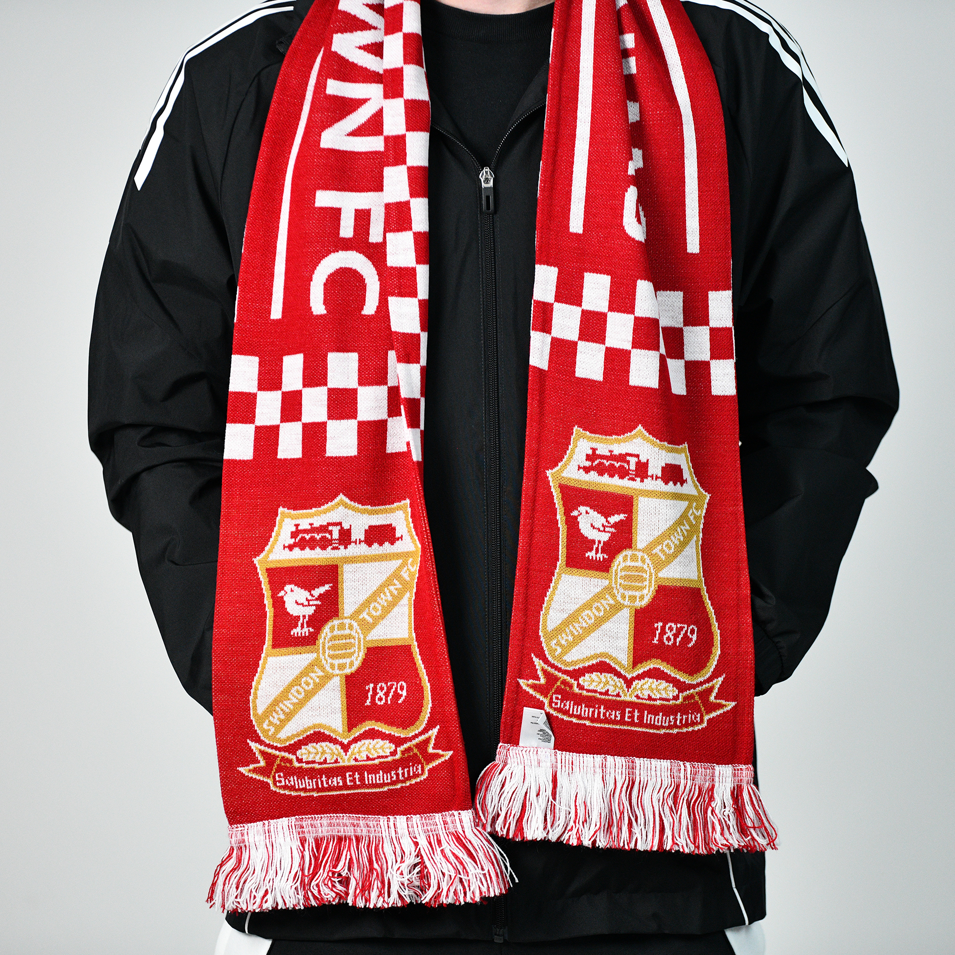 Swindon Town Crest Checkered Scarf