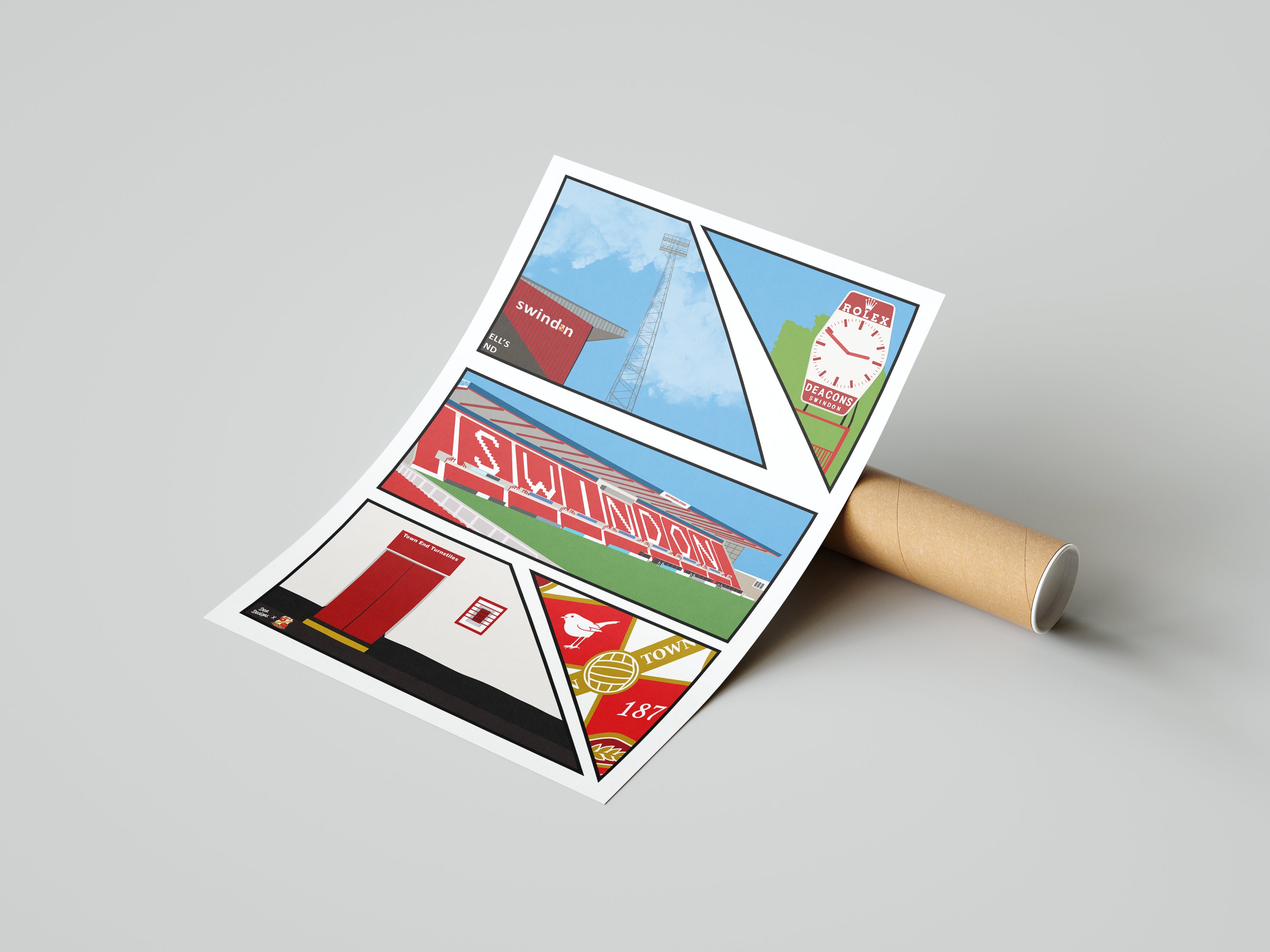 County Ground Mix Print A3 - Dan Designs