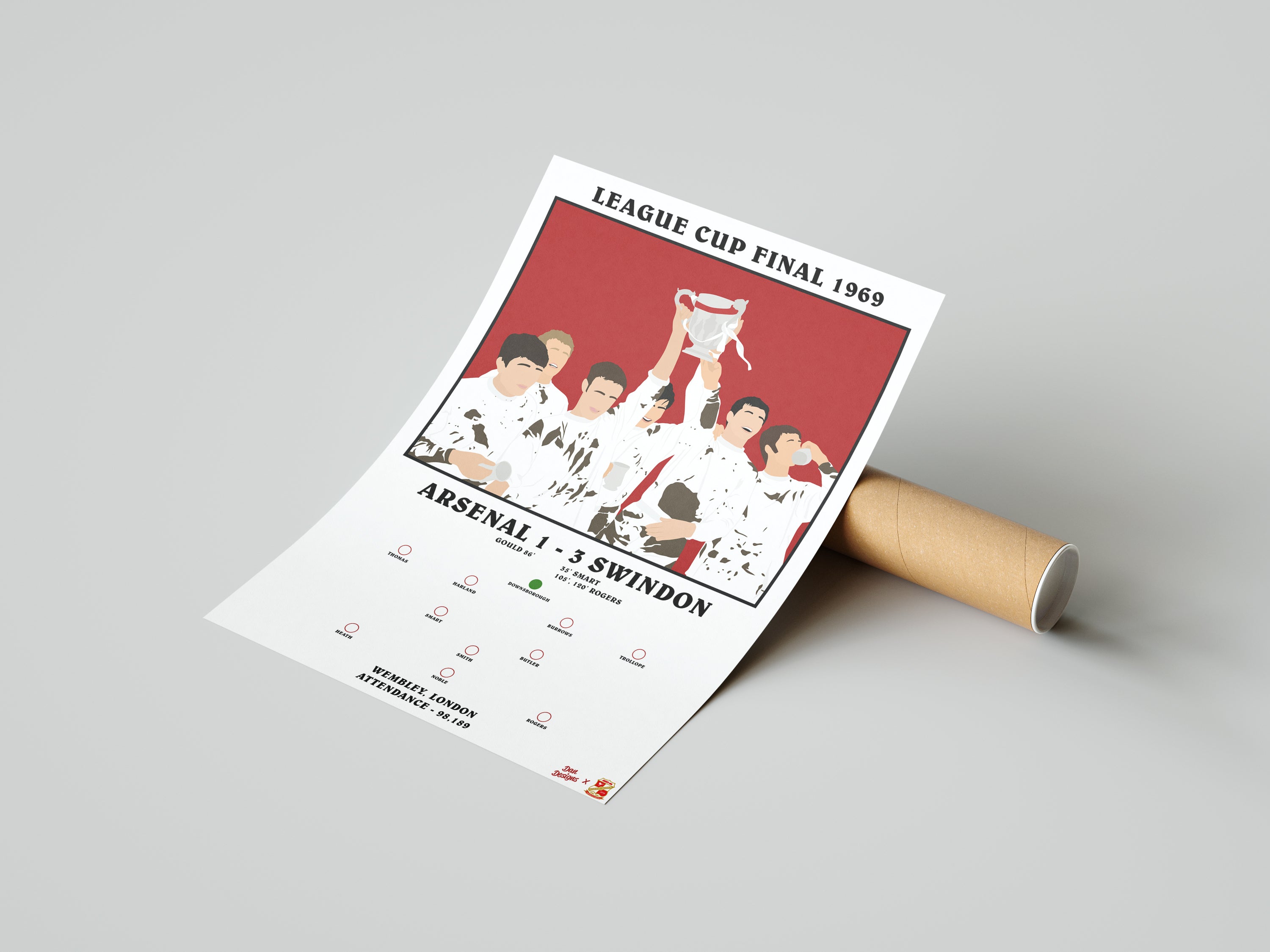 League Cup 1969 Print A3 - Dan Designs