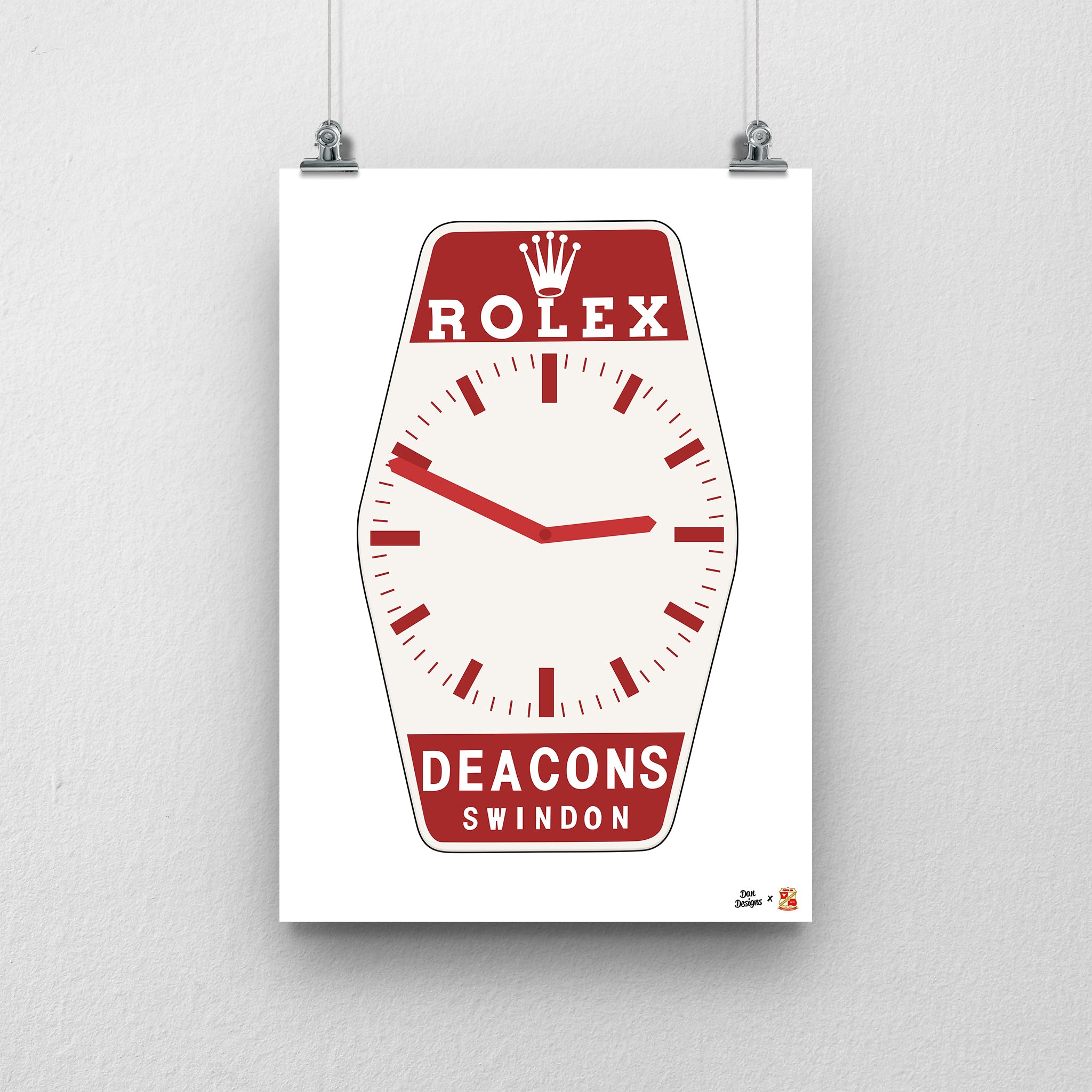 Rolex Clock Print A3 - Dan Designs – Swindon Town Football Club